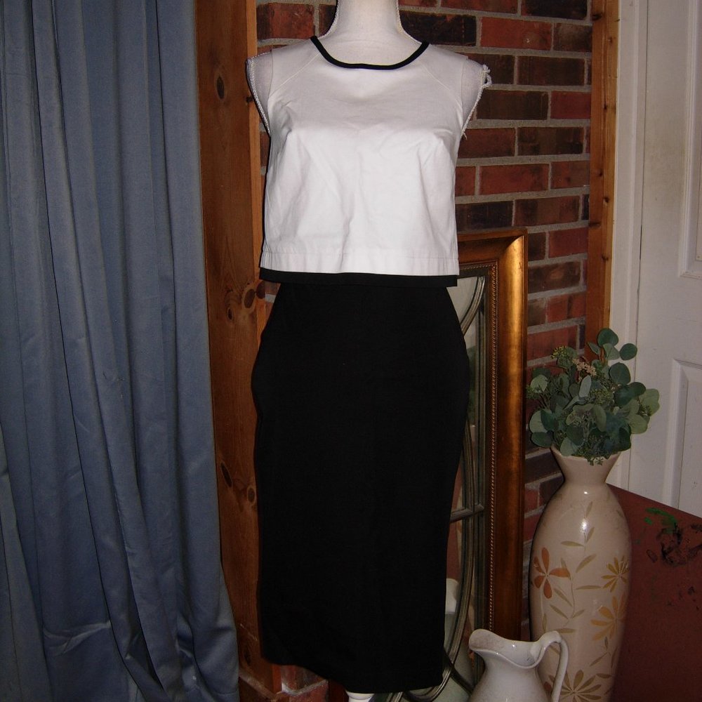 Banana Republic Black White Sloan Dress 4P NEW WITH TAGS